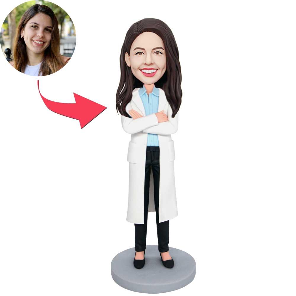 Custom Female Doctor Physician Bobbleheads Crossed Arms