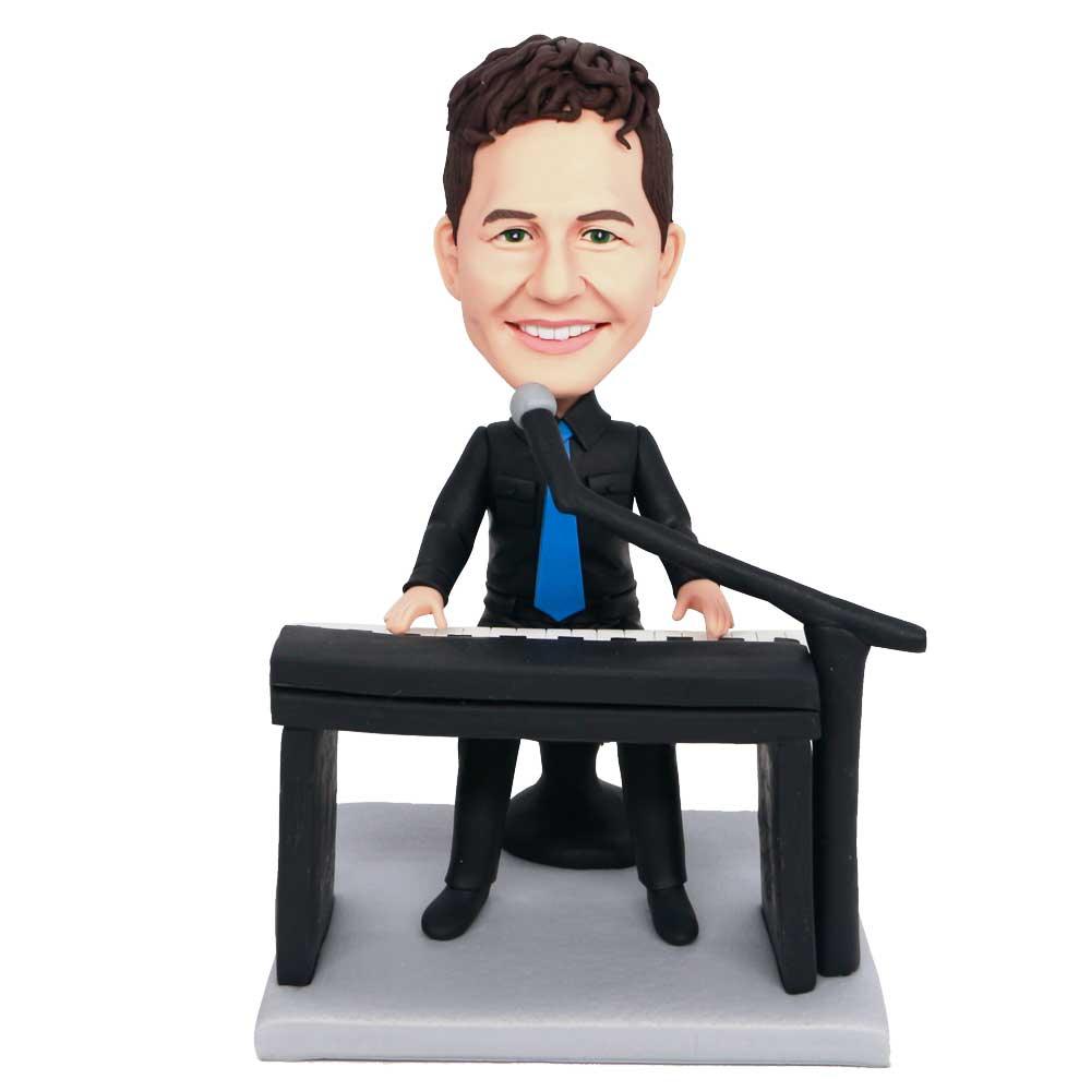 Custom Professional Male Singer Bobbleheads Play the Piano