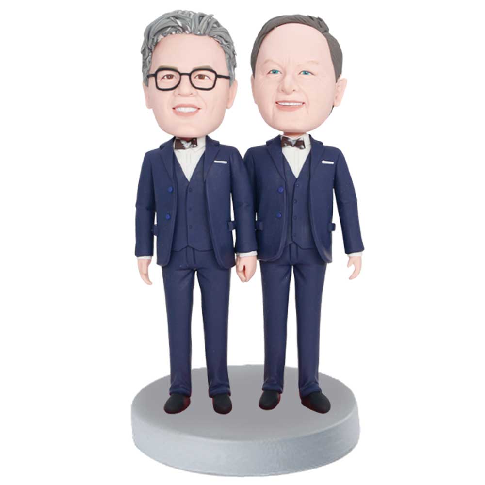 Custom Sweet Male Same-gender Couple Bobbleheads