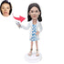 Custom Beautiful Female Dentist Bobbleheads In White Coat