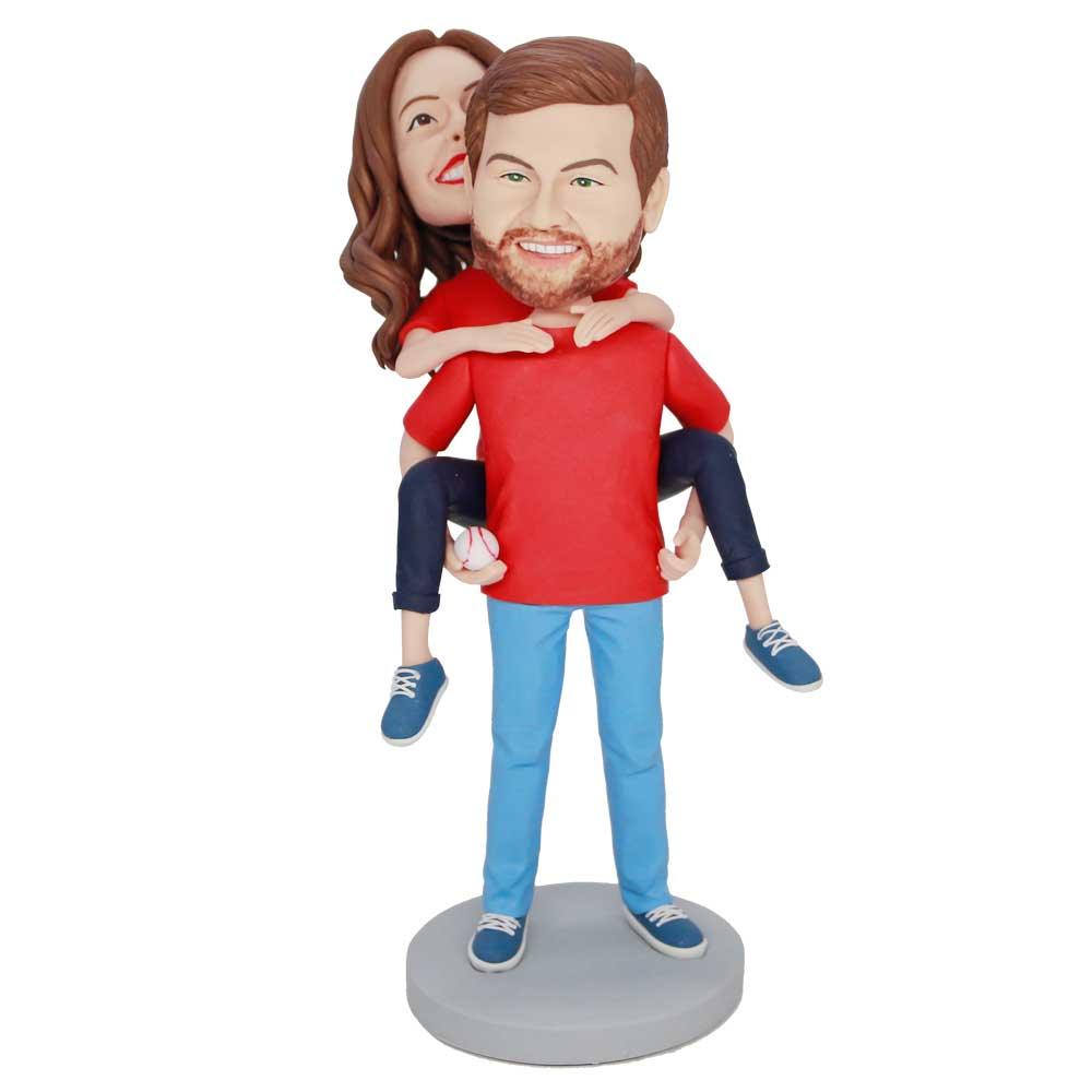 Custom Couple Bobbleheads Boyfriend Carrying Girlfriend