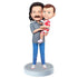 Custom Father Holding Cute Baby Bobbleheads