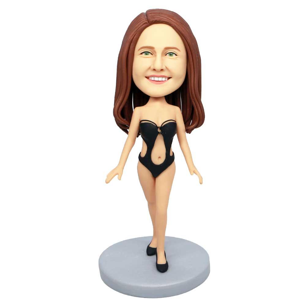 Custom Female Bobbleheads In Black Bikini