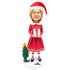 Custom Female Bobbleheads In Christmas Costume With Gift