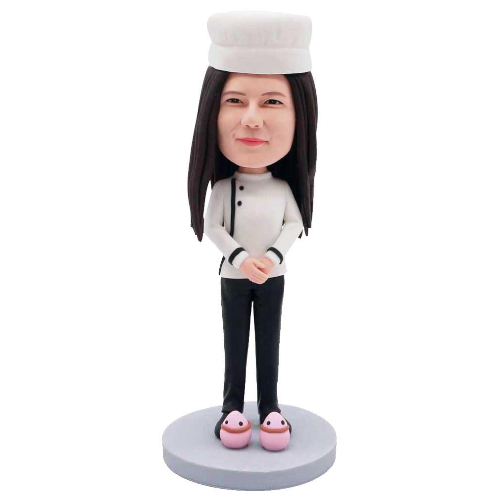 Custom Female Chef Cook Bobbleheads