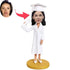 Custom Female Nurse Graduation Bobbleheads In White Gown