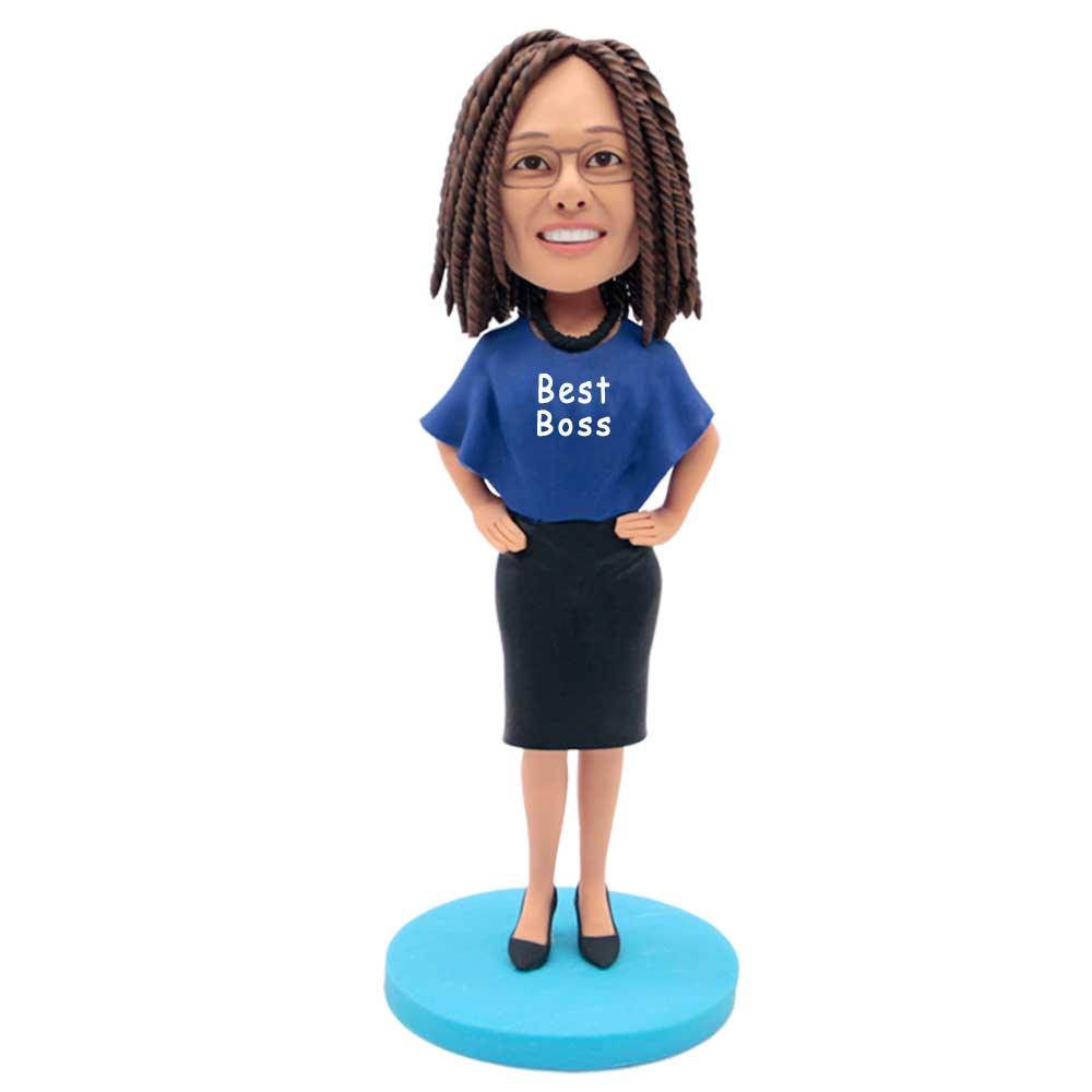 Custom Female Office Boss Bobbleheads In Business Attire