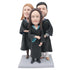 Custom Graduation Students Bobbleheads In Black Gowns