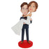 Custom Groom Hugging Bride Wedding Bobbleheads