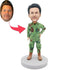 Custom Handsome Male Military Soldier Bobbleheads In Camouflage