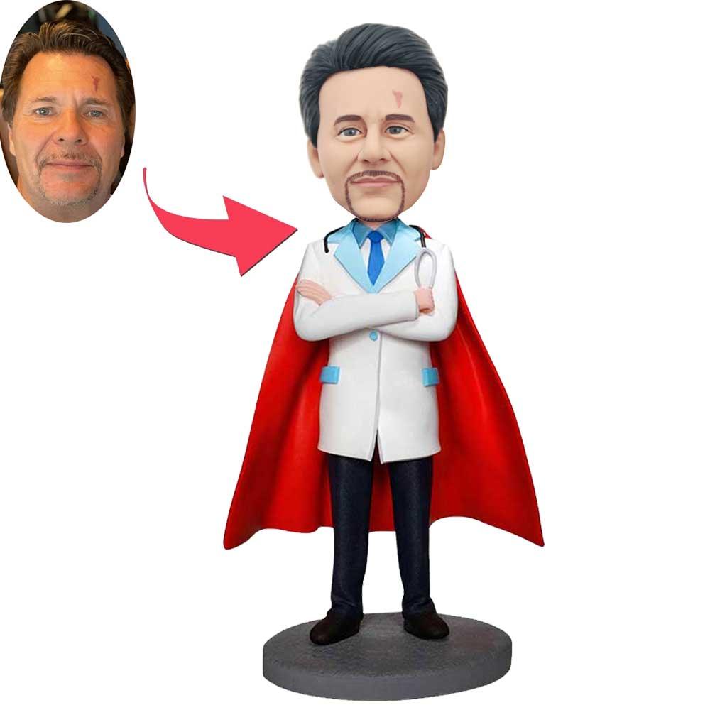 Custom Handsome Male Super Doctor Bobbleheads Crossed Arms