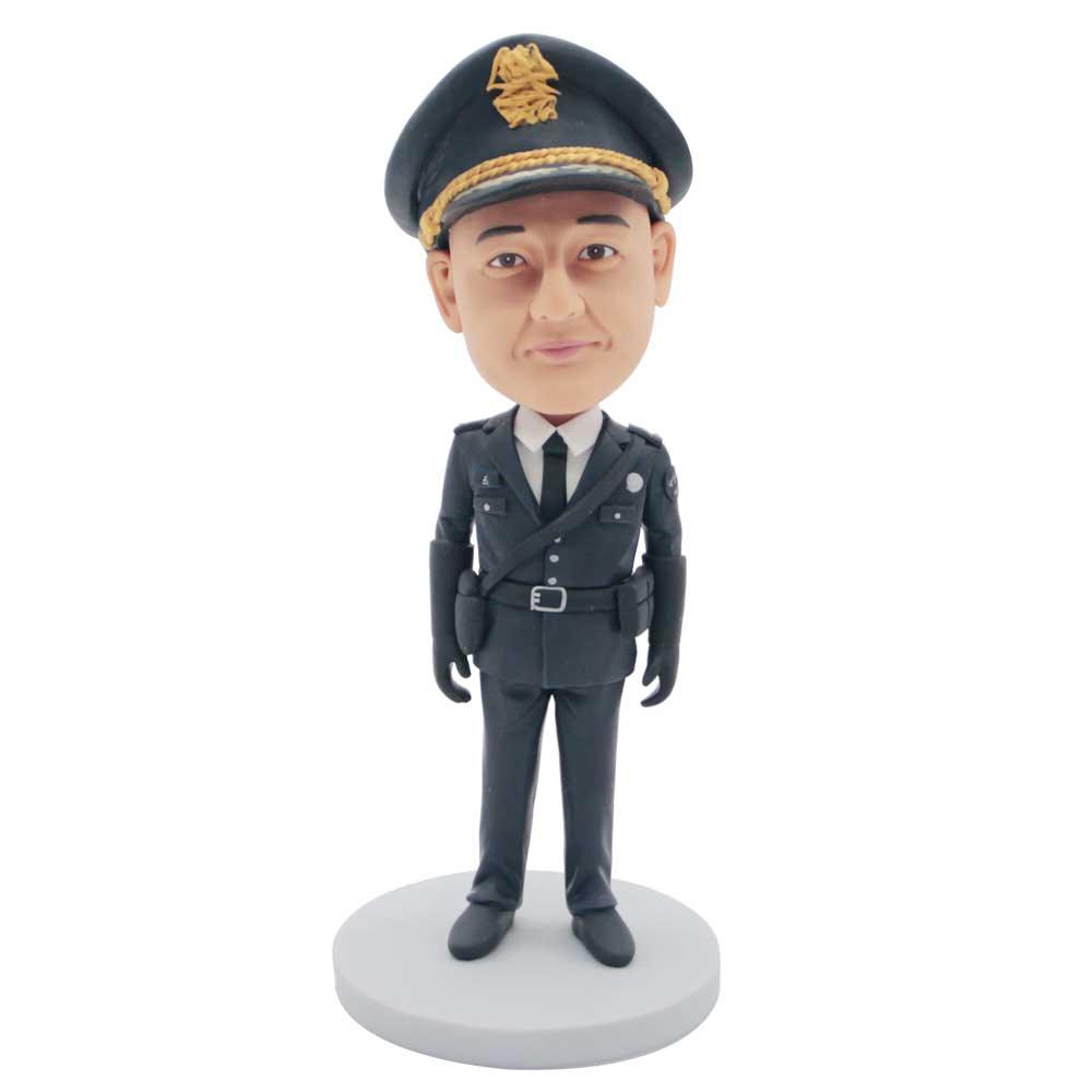 Custom Handsome Policeman Bobbleheads In Police Uniform