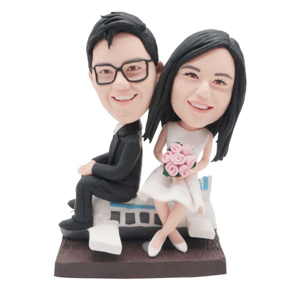 Custom Happy Plane Couple Bobbleheads