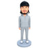 Custom Male Bobbleheads In Grey Sweater