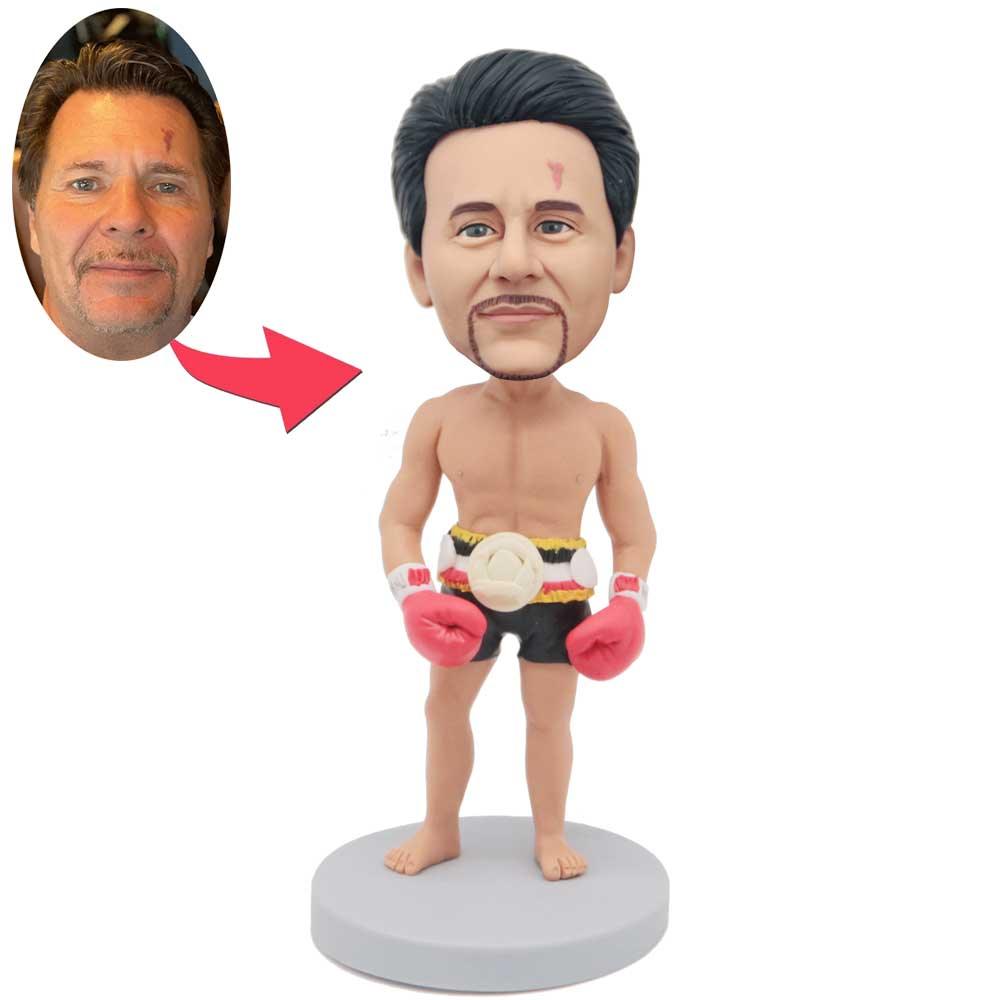 Custom Male Boxer Bobbleheads Boxing Gloves