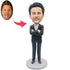 Custom Male Business Bobbleheads In Suit With Arms Crossed