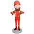 Custom Male Construction Worker Bobbleheads In Orange Overall