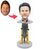 Custom Male Fisherman Bobbleheads Holding A Big Fish