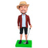 Custom Male Golfer Bobbleheads In A Red Coat With Golf Club