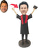 Custom Male Graduation Bobbleheads In Black Gown And Red Ribbon