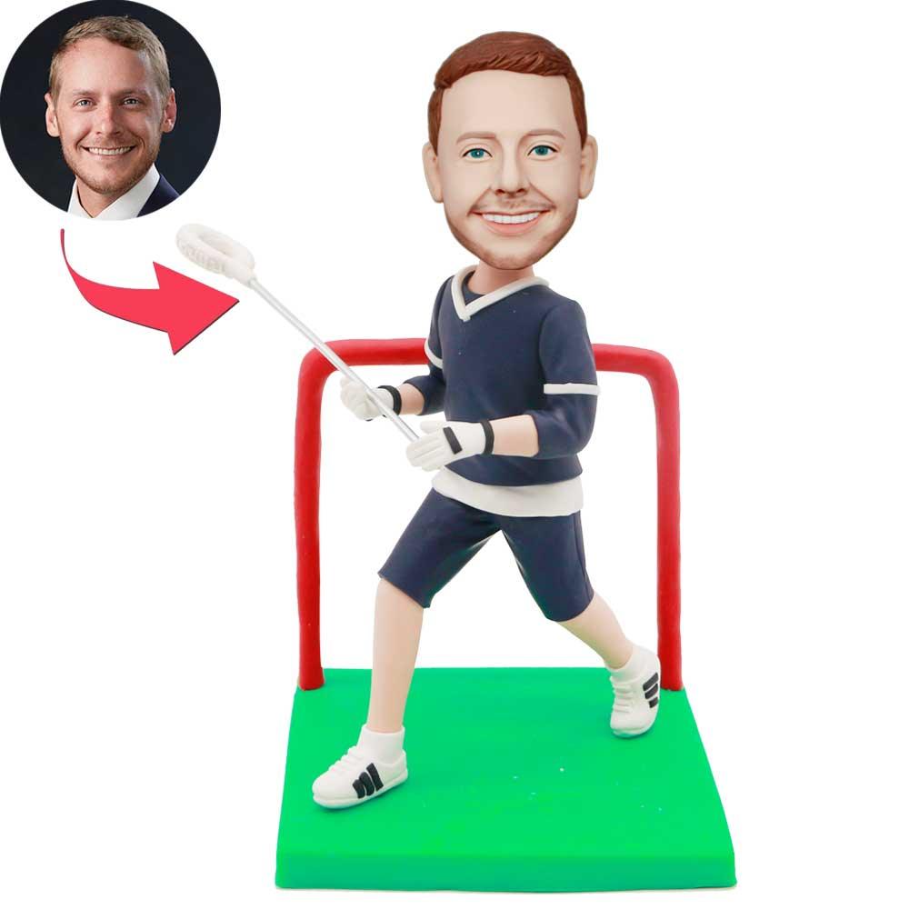 Custom Male Lacrosse Player Bobbleheads