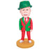 Custom Male Performers Bobbleheads In Red And Green Suit