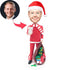 Custom Male Santa’s Helper Bobbleheads With Christmas Gifts