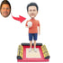 Custom Male Volleyball Coach Bobbleheads Holding Volleyball