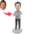 Custom Office Male Bobbleheads With Laptop