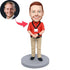 Custom Professional Male Office Manager Bobbleheads In Red Shirt
