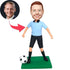 Custom Professional Male Soccer Player Bobbleheads In Blue T-shirt