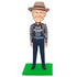Custom Retirement Male Bobbleheads In Plaid Shirt And Overalls
