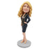Custom Sexy Female Graduation Bobbleheads In Black Dress