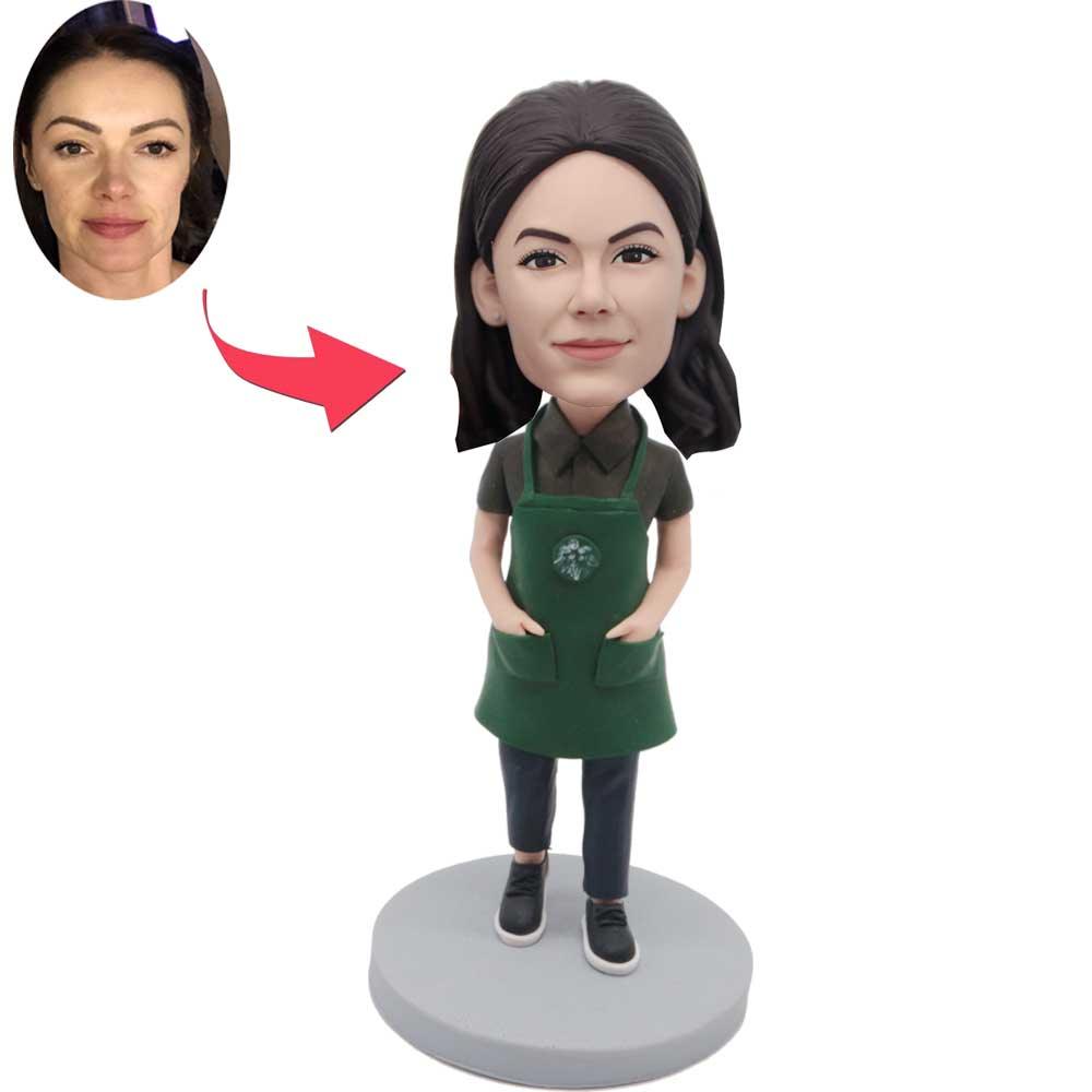 Custom Starbucks Female Employee Bobbleheads