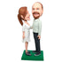 Custom Sweet Couple Bobbleheads Stand Together Face To Face