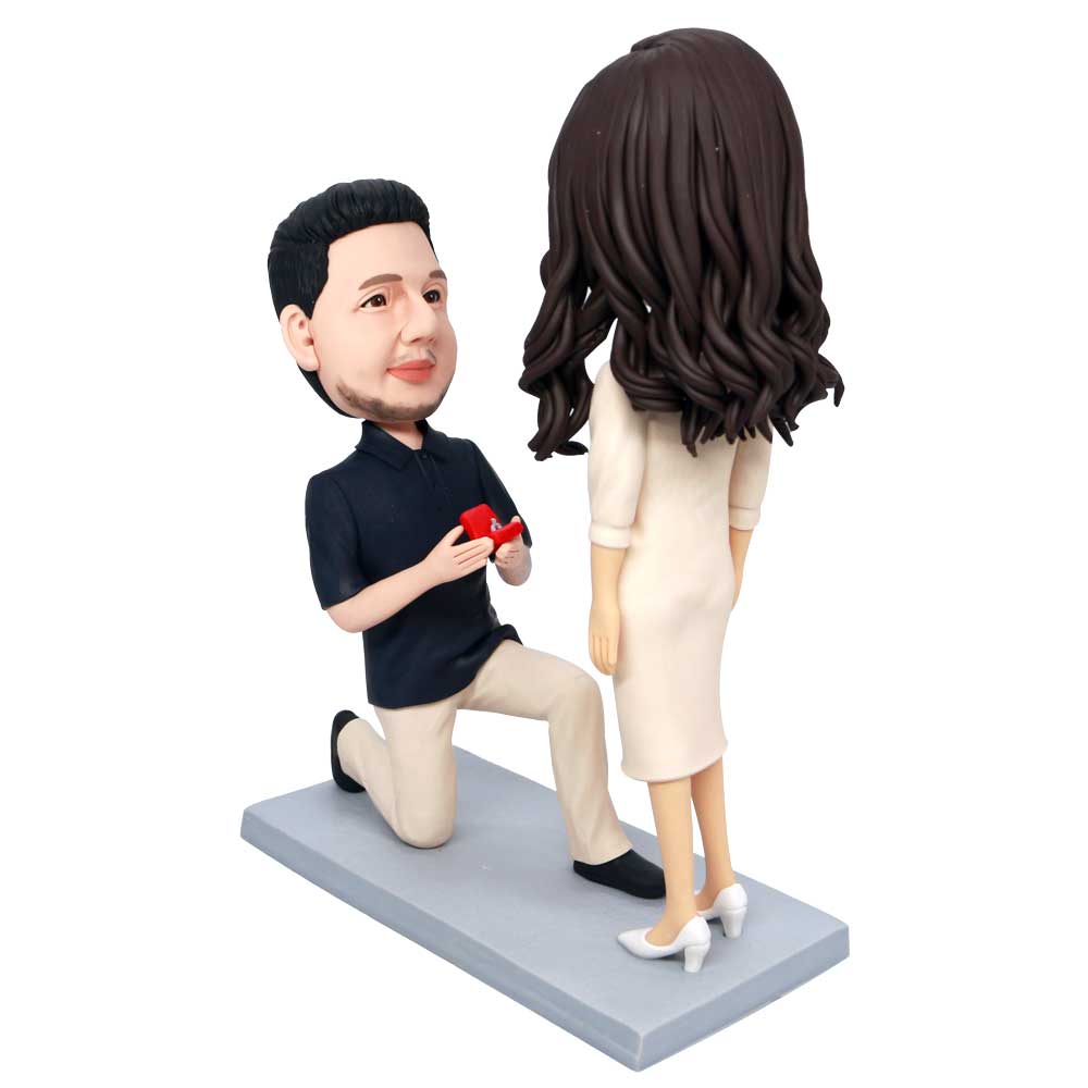 Custom Sweet Proposal Couple Bobbleheads