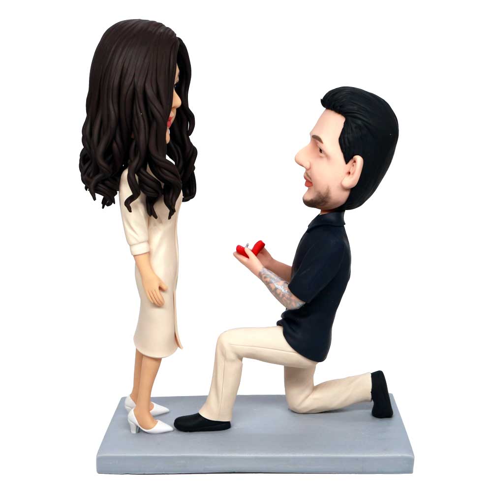 Custom Sweet Proposal Couple Bobbleheads