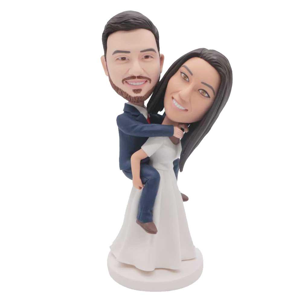 Custom Wedding Bobbleheads Funny Bride Carrying Groom