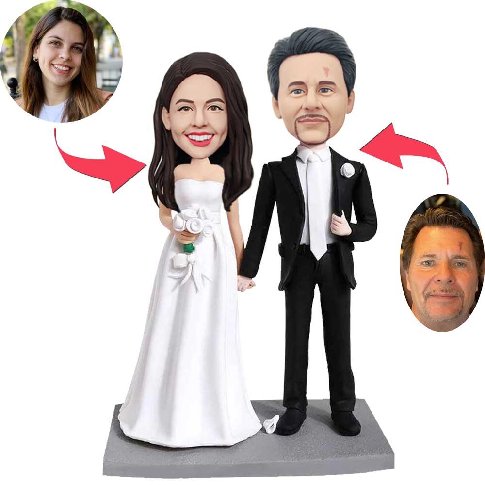 Custom Wedding Bobbleheads Hand in Hand