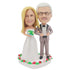 Custom Wedding Bobbleheads In Heart-shaped Flowers Wedding Anniversary Caker Topper