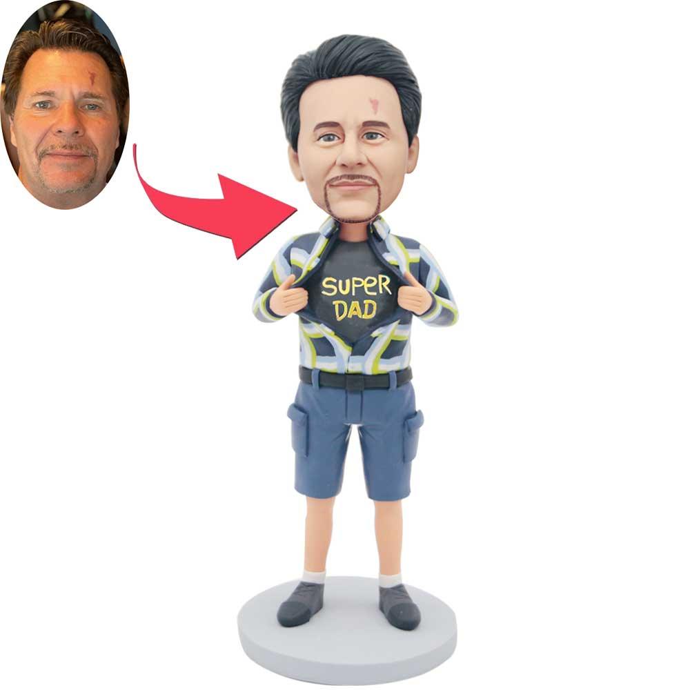 Father's Day Gifts Custom Male Bobbleheads In Plaid Shirt