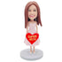 Mother’s Day Gifts Custom Beautiful Female Bobbleheads In Pink Skirt