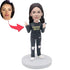 Mother's Day Gifts Custom Female Bobbleheads In Black Casual Clothes