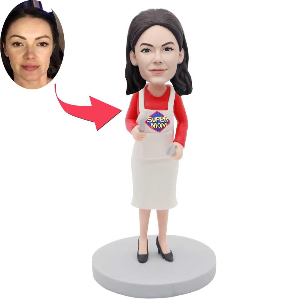 Mother’s Day Gifts Custom Super Mom Bobbleheads In Apron