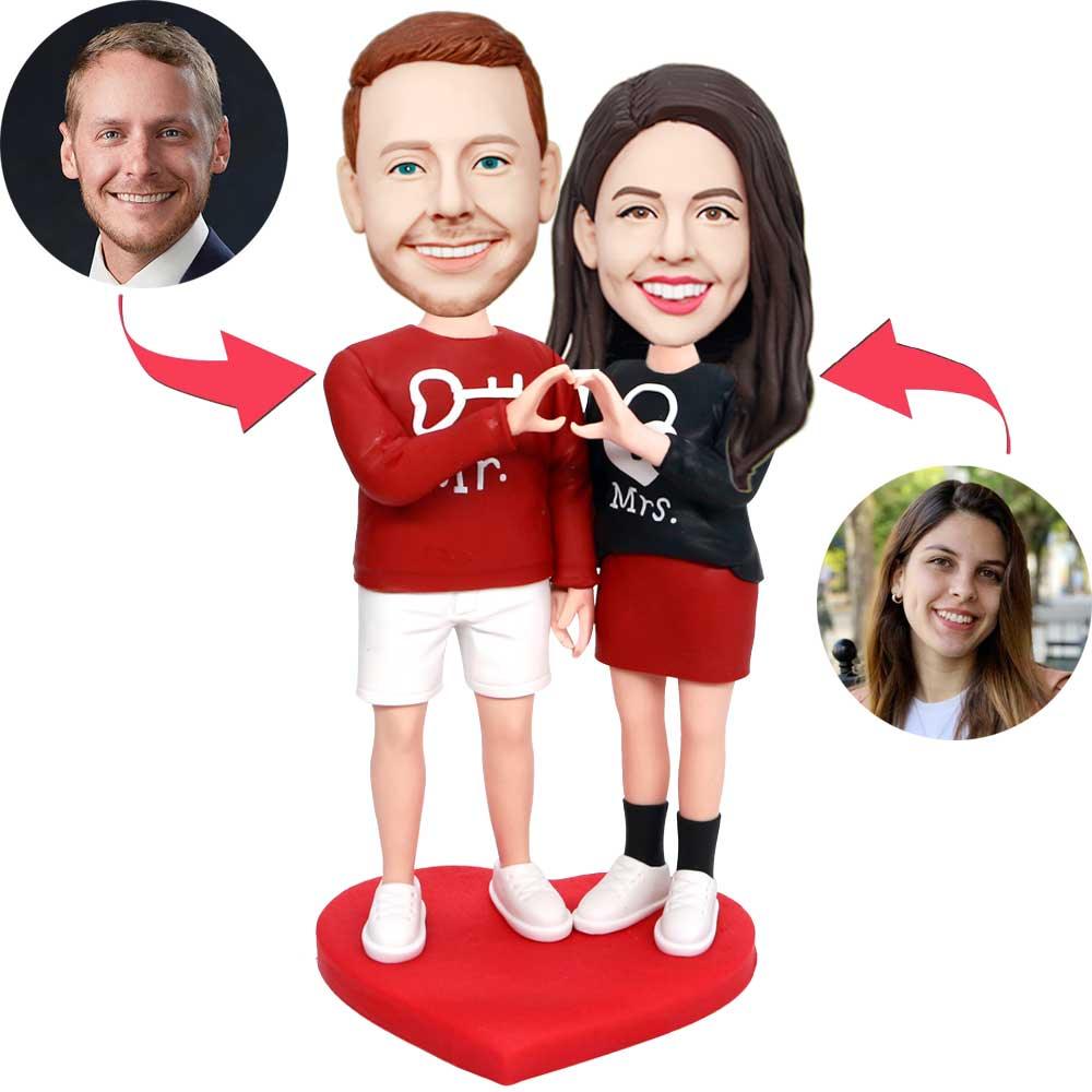 Valentine's Day Gifts Custom Happy Couple Bobbleheads Hand In Hand